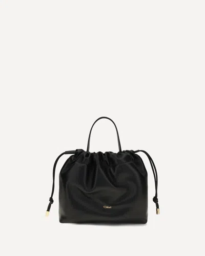 Chloé Icons Leather Chain Shoulder Bag In Black