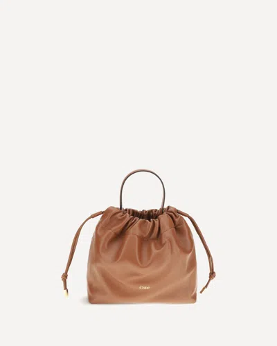 Chloé Icons Leather Chain Shoulder Bag In Brown