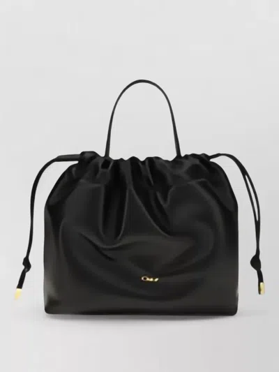 Chloé Icons Leather Clutch Top Handle Hardware In Black