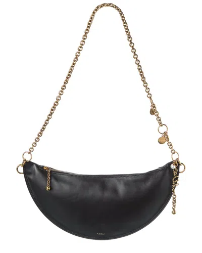 Chloé Icons Leather Hobo Bag In White