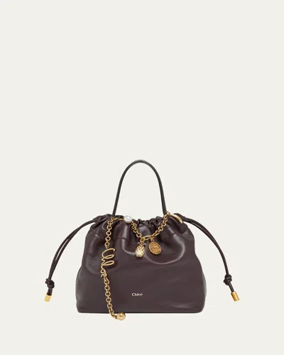 Chloé Icons Mini Drawstring Shoulder Bag In Nappa Leather In Purple