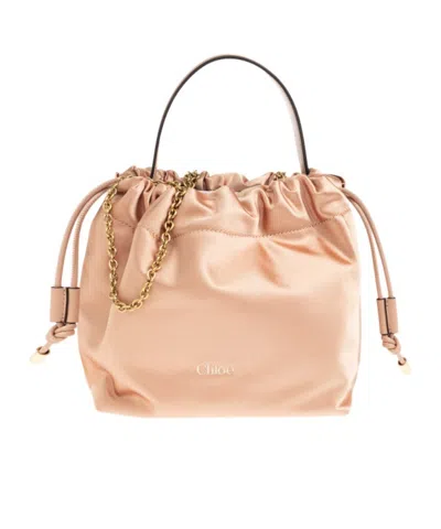 Chloé Icons Mini Drawstring Shoulder Bag In Pink