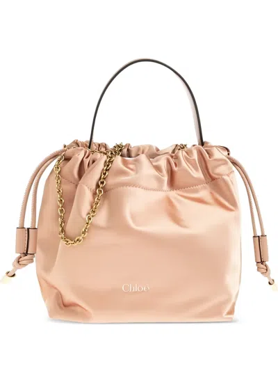Chloé Gathered Clutch Bag In Pink