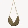 Chloé Crescent Chain Shoulder Bag In Green