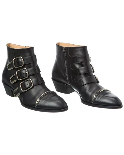 Chloé Idol Leather Bootie (authentic ) In Black