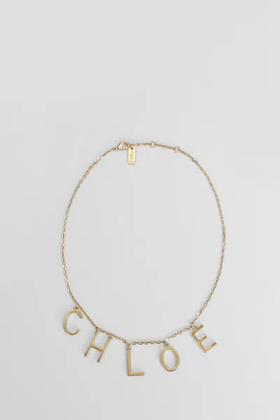 Chloé Chloe Women Gold Metal Chloe Letters Necklace