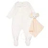 Chloé Chloe Infant Cotton Romper And Pacifier Set In White