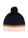 Chloé Cotton-wool Logo Beanie In Blue