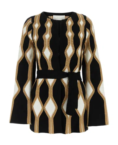 CHLOÉ CHLOÉ TIED-WAIST KNITTED CARDIGAN