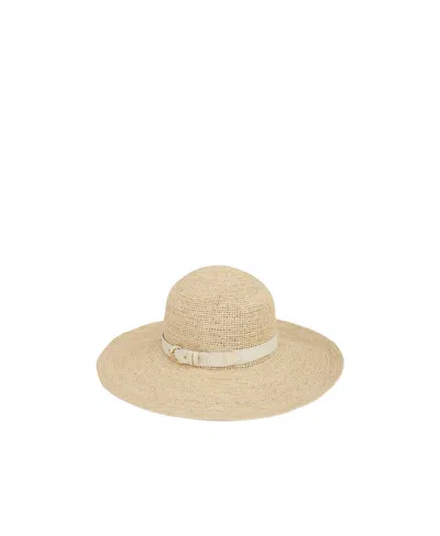 Chloé Interwoven Straw Hat In Nude