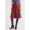 Chloé Knee-length Skirt In Leather Red Size 10 100% Lambskin In Brown