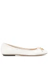 Chloé Womens Bone Iris Ballerina Leather Flats Eur 39 / 6 Uk In White