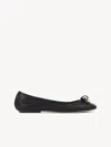 Chloé Bow Detail Round Toe Flat Sole Ballerina Shoes