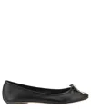 Chloé Bow Detail Round Toe Flat Sole Ballerina Shoes In Black