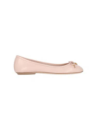 Chloé Iris Bow Ballet Flats In Blushybeige