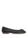 Chloé Bow Detail Round Toe Flat Sole Ballerina Shoes In Black