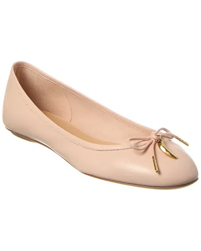 Chloé Iris Embellished Leather Ballet Flats In Neutrals