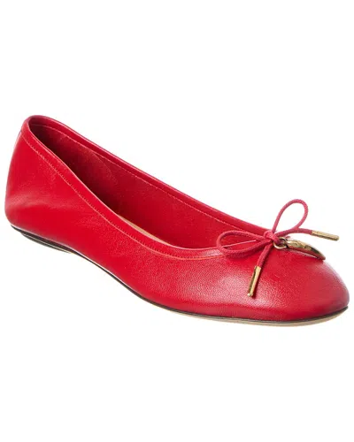Chloé Chloe Iris Leather Ballerina Flat In Red