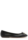 Chloé Bow Detail Round Toe Flat Sole Ballerina Shoes In Black