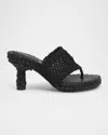 Chloé Isla Crochet Raffia And Leather Thong Sandals