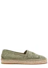 Chloé Chloe Isla Crocheted Espadrille Flats In Green