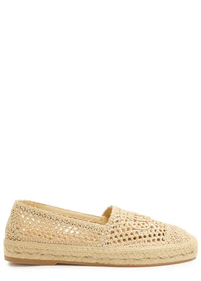 Chloé Chloe Isla Crocheted Espadrille Flats In Sand