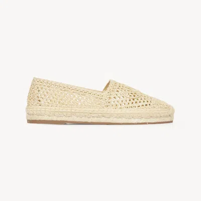 CHLOÉ ISLA ESPADRILLE BROWN SIZE 5 58% JUTE, 27% VISCOSE, 12% POLYESTER, 3% WOOL