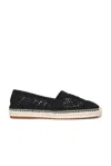 Chloé Isla Logo Embroidered Crochet Espadrilles In Delicate Black