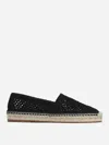 Chloé Isla Logo Embroidered Crochet Espadrilles In Black