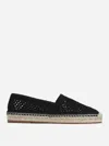 Chloé Isla Logo Embroidered Crochet Espadrilles In Black