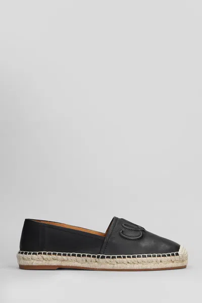 CHLOÉ ISLA ESPADRILLES IN BLACK LEATHER
