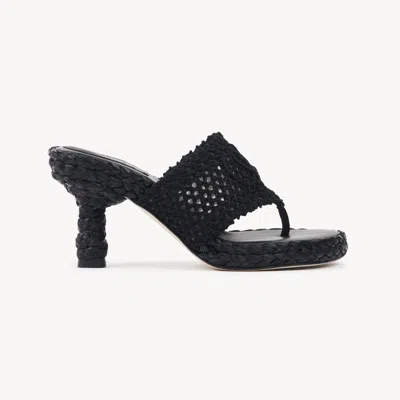 Chloé Isla Heeled Sandal Black Size 6 100% Viscose