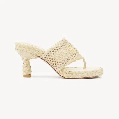 CHLOÉ ISLA HEELED SANDAL BROWN SIZE 7 100% VISCOSE
