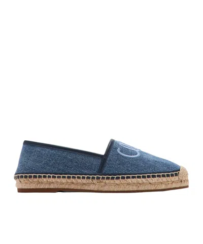 Chloé Denim Espadrilles In Blue