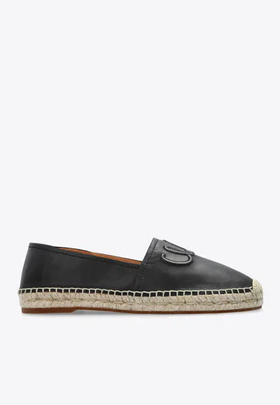 Chloé Isla Leather Espadrilles In Black