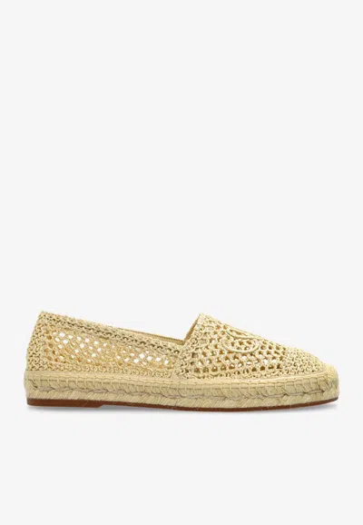 Chloé Isla Logo Embroidered Crochet Espadrilles