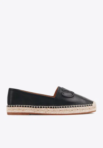 CHLOÉ ISLA LOGO LEATHER ESPADRILLES