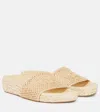 Chloé Isla Raffia-effect Slides In Beige
