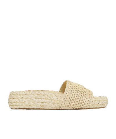Chloé Isla Slide Brown Size 3 100% Polyamide In Beige
