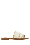 Chloé Beige Woody Sandals In Vanilla Ice