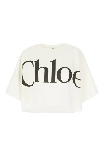 Chloé Ivory Cotton Oversize T-shirt