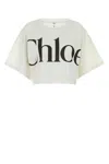 Chloé Chloe Women Ivory Cotton Oversize T-shirt In Neutral
