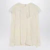 Chloé Lace-trimmed Organic Silk Crepe De Chine Blouse In Gold