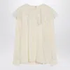 Chloé Lace-trimmed Organic Silk Crepe De Chine Blouse In Neutral