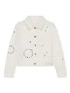 Chloé Eyelet-embellished Denim Shirt Jacket In White