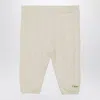 Chloé Ivory Embroidered Cotton And Wool Legging In White