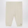 Chloé Ivory Embroidered Cotton And Wool Legging In White