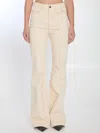 Chloé Ivory Flared Denim Trousers In Neutral