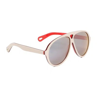 Chloé Chloè Ivory Jasper Shield Sunglasses In Grey