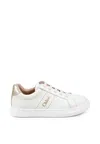 Chloé Leather Logo Sneakers In White